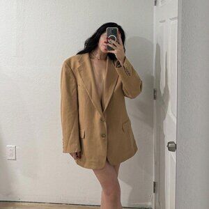 Oscar de la Renta Mens Brown Camel? Tan Sport‎ Coat Blazer Jacket 44R